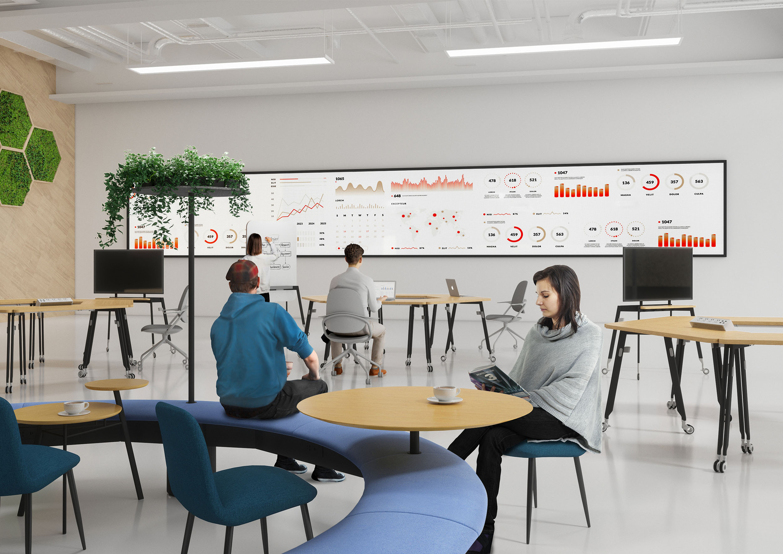 11 Playces Circular Pier, Sure Chair, Hockey Media Stand, Hockey